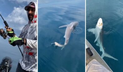 Amatör balıkçı yakaladığına inanamadı: “Dikkat et botu patlatmasın”