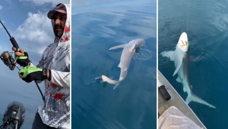 Amatör balıkçı yakaladığına inanamadı: “Dikkat et botu patlatmasın”