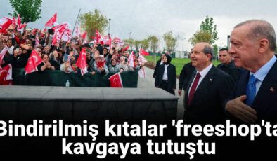 Bindirilmiş kıtalar freeshop’ta arbedeye tutuştu