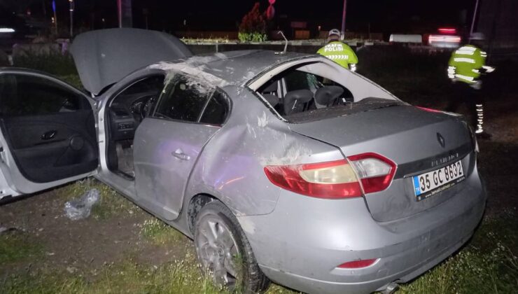 Devrilen arabanın şoförü ağır yaralandı