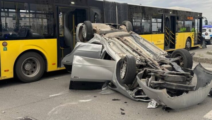 Kayseri’de otobüs ile araba çarpıştı: 9 yaralı